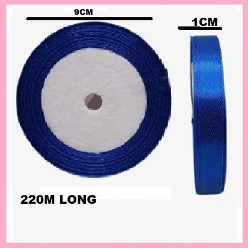 RIBBON SATIN BLUE 1CM*220M RIBBON SATIN BLUE 1CM*220M